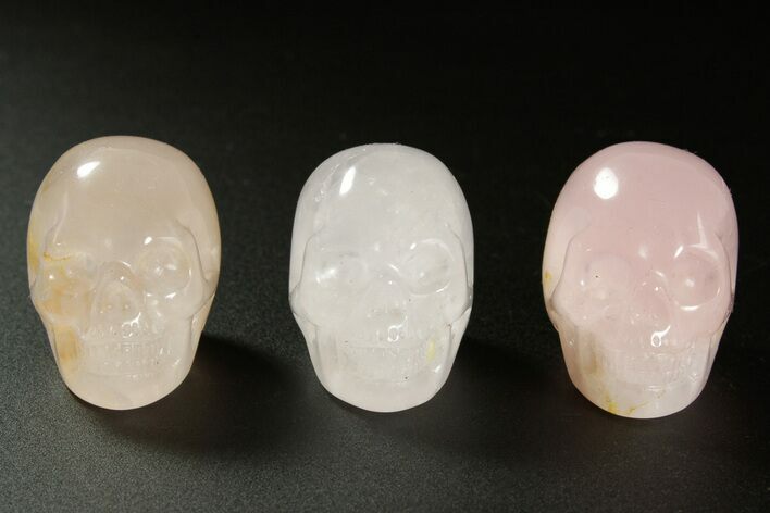 1.5" Polished Rose Quartz Crystal Skulls - Photo 1